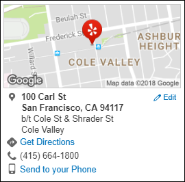 Map to Crepes on Cole at 100 Carl St, San Francisco, on Yelp